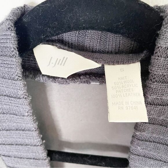 Vintage 90s J. Jill suede leather wool sweater jacket  S women’s button down - Picture 5 of 8